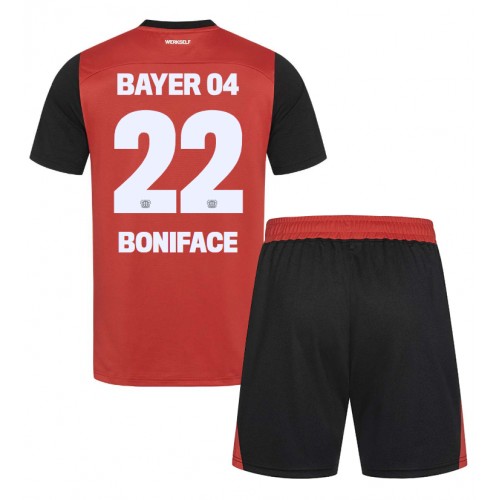 Dětský fotbalový dres Bayer Leverkusen Victor Boniface #22 2024-25 Domácí Krátký Rukáv (+ trenýrky)